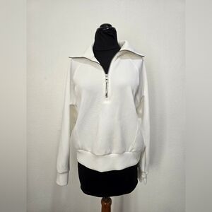 SPANX Cream Quarter-Zip Women's Sweatshirt